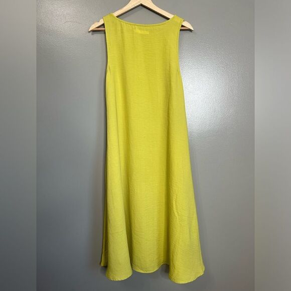 Oak + Fort yellow green sleeveless midi dress size xs Minimalist modern chic - Picture 5 of 7